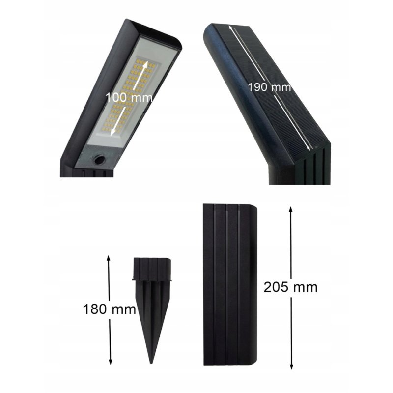 Lampka PREMIUM ogrodowa 2w1 SOLARNA słupek ogrodowy SOLARNY 97cm