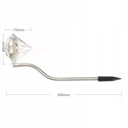 Lampka ogrodowa SOLARNA lampa wbijana DIAMENT LED barwa ZIMNA + RGB