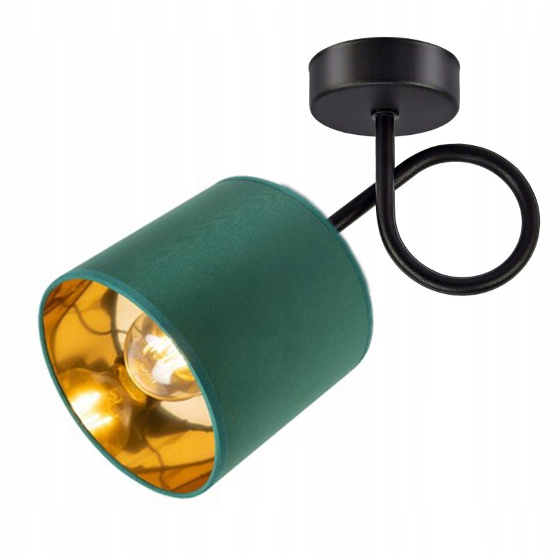 LAMPA KINKIET ścienny stały E27 LOFT abażur złoty