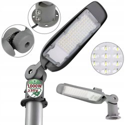 Lampa uliczna przemysłowa parkowa na słup IP65 LED 1000W sieciow 230V Zimna
