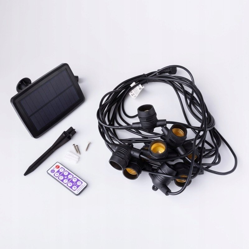 GIRLANDA ogrodowa łańcuch 10m 10x E27 G45 + pilot