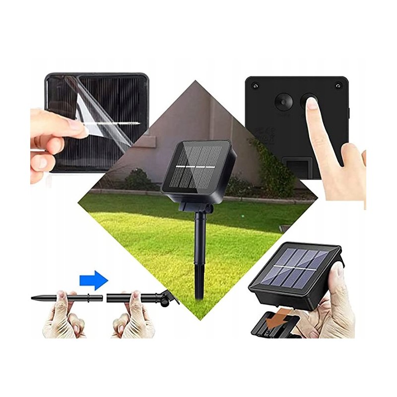 GIRLANDA solarna CIEPŁA Lampki ogrodowe solarne 30 LED ciepłe KULKI mleczne