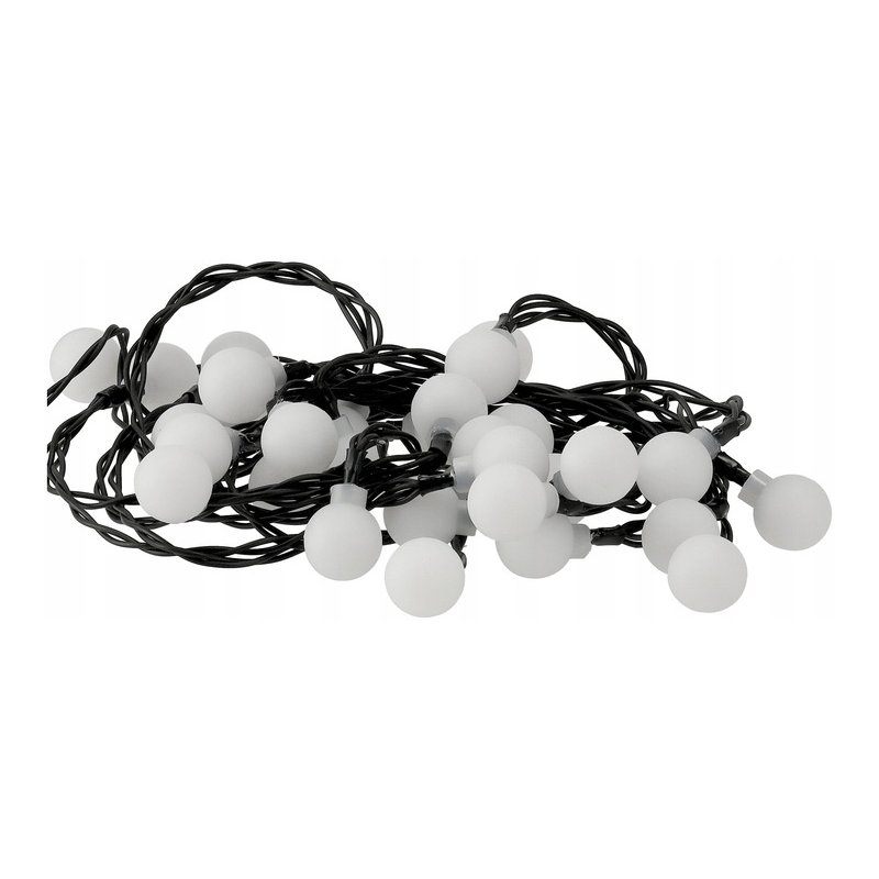 GIRLANDA solarna CIEPŁA Lampki ogrodowe solarne 30 LED ciepłe KULKI mleczne