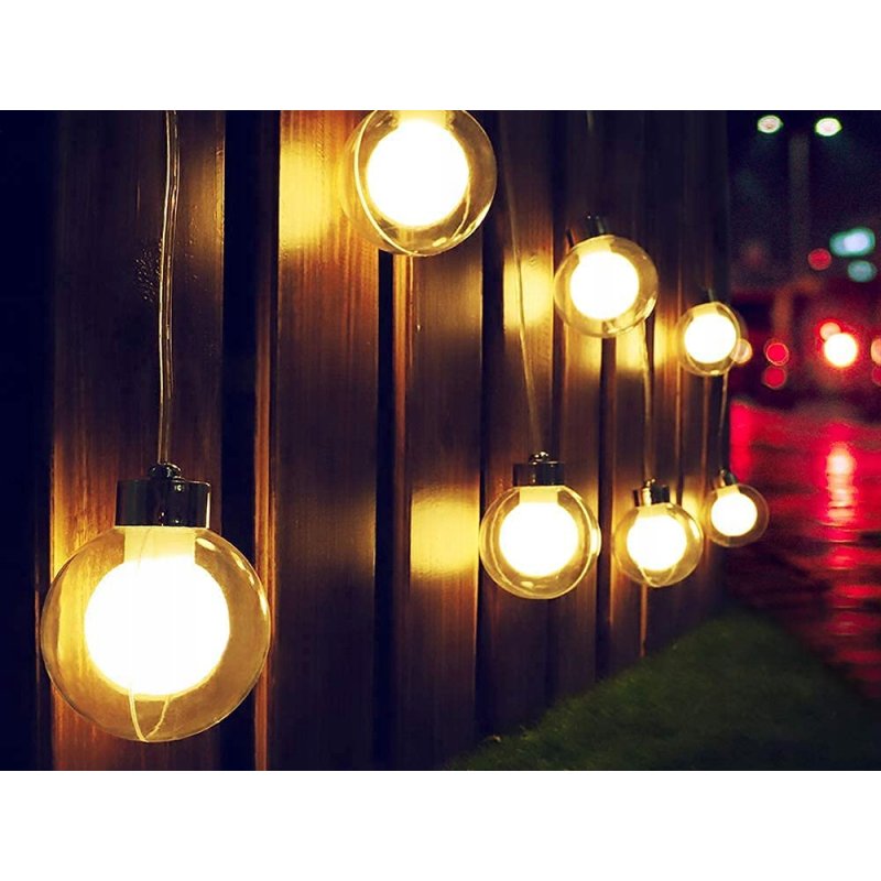 GIRLANDA solarna ciepła Lampki ogrodowe SOLARNE 20LED CIEPŁE Kule 3cm