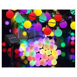 GIRLANDA solarna RGB Lampki ogrodowe SOLARNE 40 LED kulki MULTIKOLOR 5mb