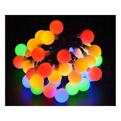 GIRLANDA solarna RGB Lampki ogrodowe SOLARNE 40 LED kulki MULTIKOLOR 5mb