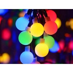 GIRLANDA solarna RGB Lampki ogrodowe SOLARNE 40 LED kulki MULTIKOLOR 5mb