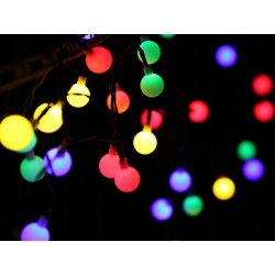 GIRLANDA solarna RGB Lampki ogrodowe SOLARNE 40 LED kulki MULTIKOLOR 5mb