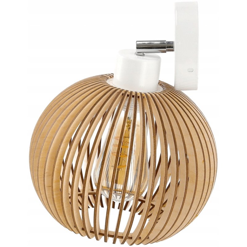 LAMPA KINKIET na E27 ścienny ruch loft KULA Drewno