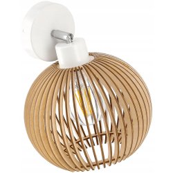 LAMPA KINKIET na E27 ścienny ruch loft KULA Drewno