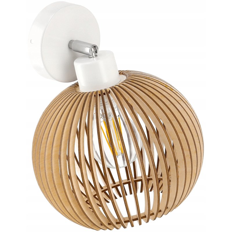 LAMPA KINKIET na E27 ścienny ruch loft KULA Drewno