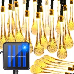 GIRLANDA solarna ciepła Lampki ogrodowe SOLARNE sople ICE 20LED CIEPŁE 4,5m