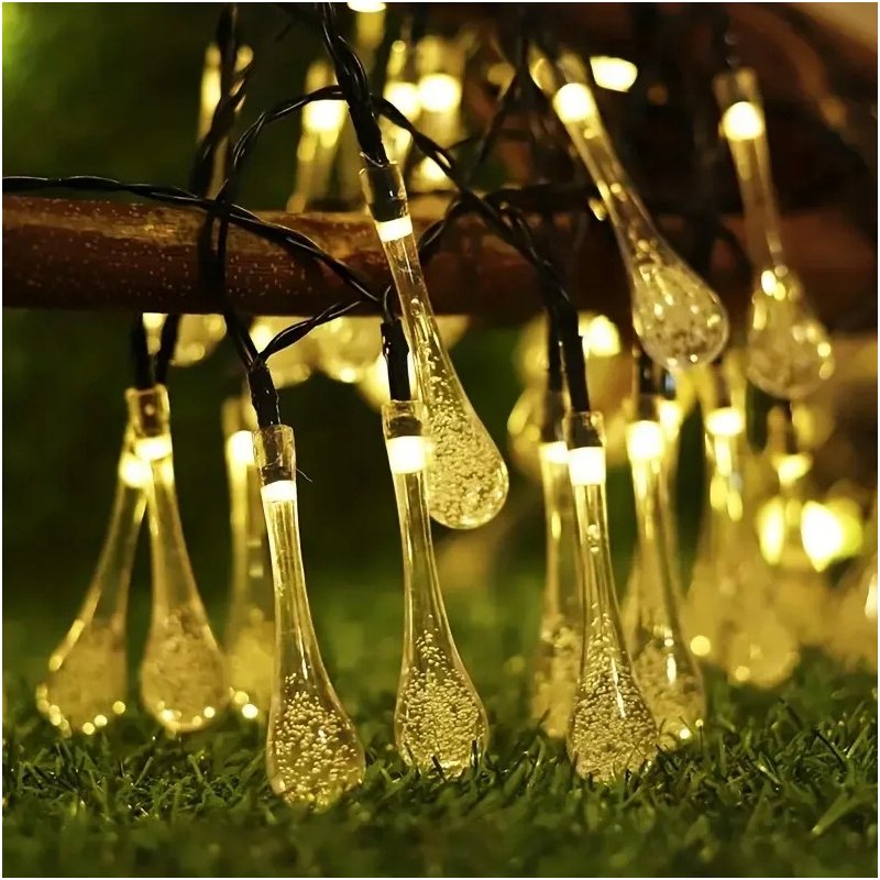 GIRLANDA solarna ciepła Lampki ogrodowe SOLARNE sople ICE 20LED CIEPŁE 4,5m