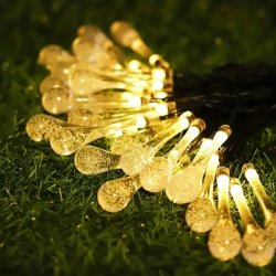 GIRLANDA solarna ciepła Lampki ogrodowe SOLARNE sople ICE 20LED CIEPŁE 4,5m