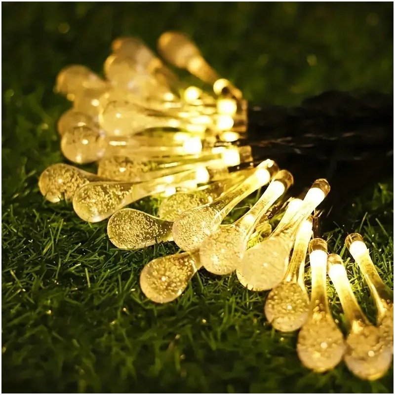 GIRLANDA solarna ciepła Lampki ogrodowe SOLARNE sople ICE 20LED CIEPŁE 4,5m