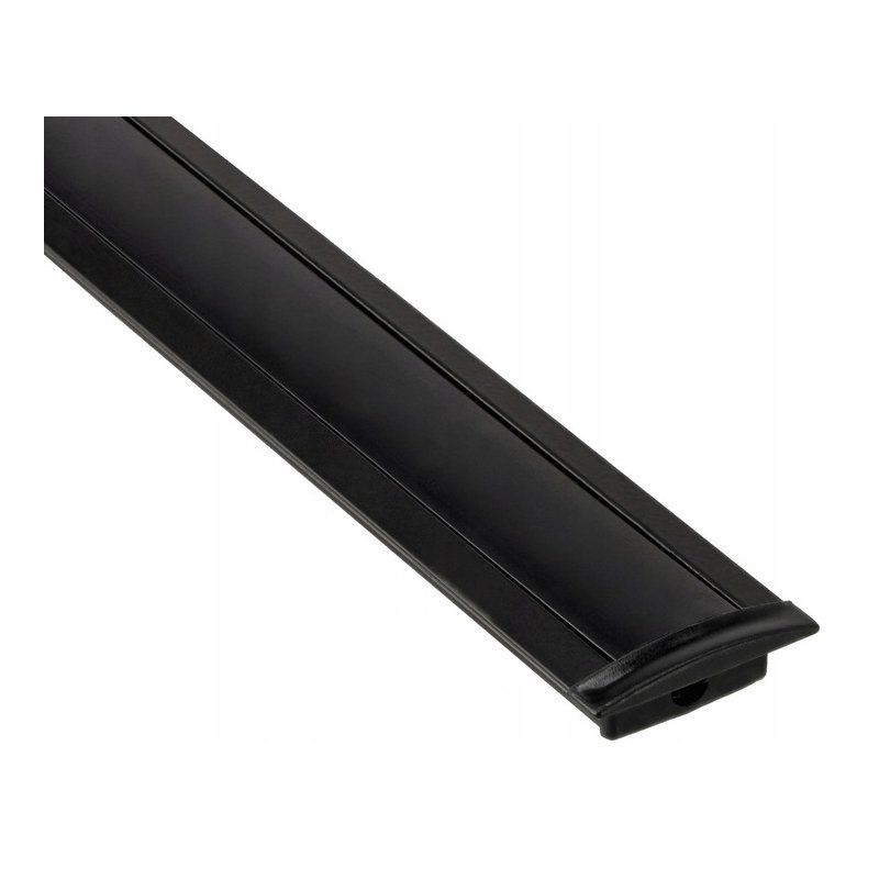 Zestaw PROFIL ALUMINIOWY czarny wpuszczany slim eko do taśm LED 2m + KLOSZ