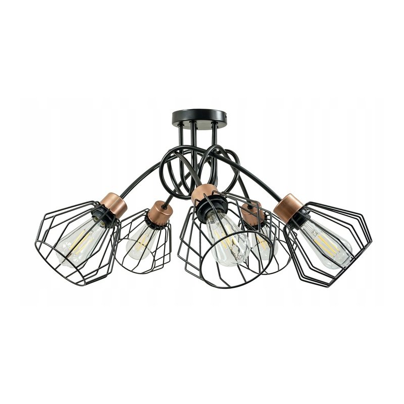 Lampa SUFITOWA żyrandol WISZĄCA LOFT drut BRYLANT