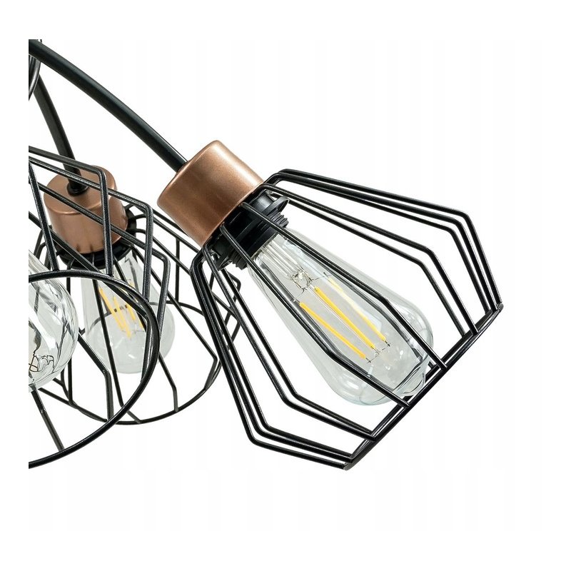 Lampa SUFITOWA żyrandol WISZĄCA LOFT drut BRYLANT