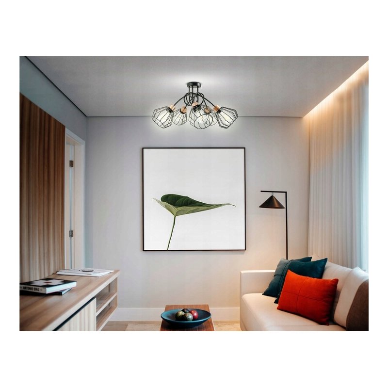 Lampa SUFITOWA żyrandol WISZĄCA LOFT drut BRYLANT