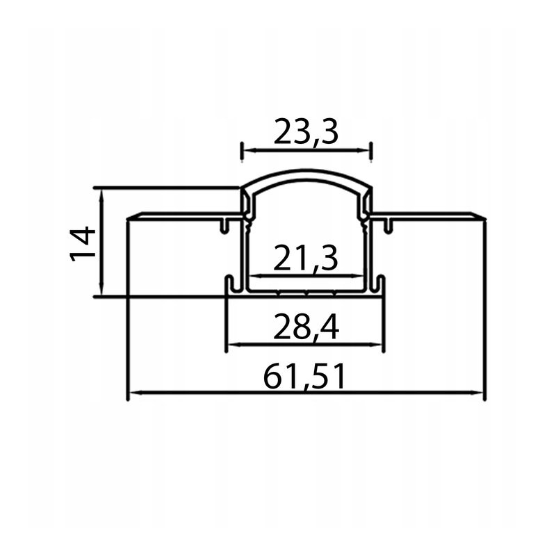Profil alu czarny LED do karton-gips GK + klosz 2m