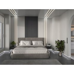 Profil alu czarny LED do karton-gips GK + klosz 2m