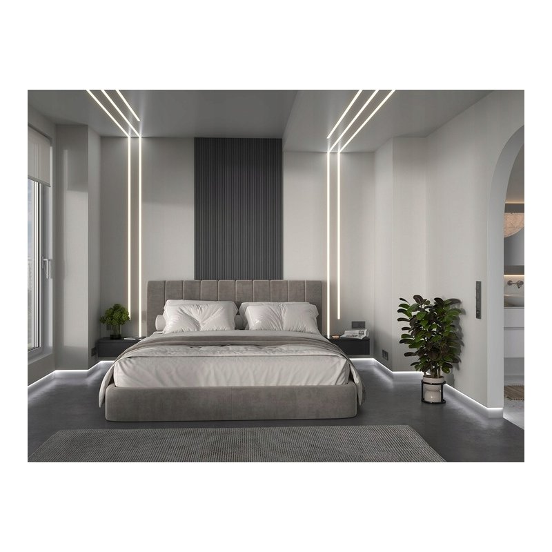 Profil alu czarny LED do karton-gips GK + klosz 2m