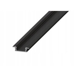 Zestaw PROFIL ALUMINIOWY czarny wpuszczany slim eko do taśm LED 2m + KLOSZ