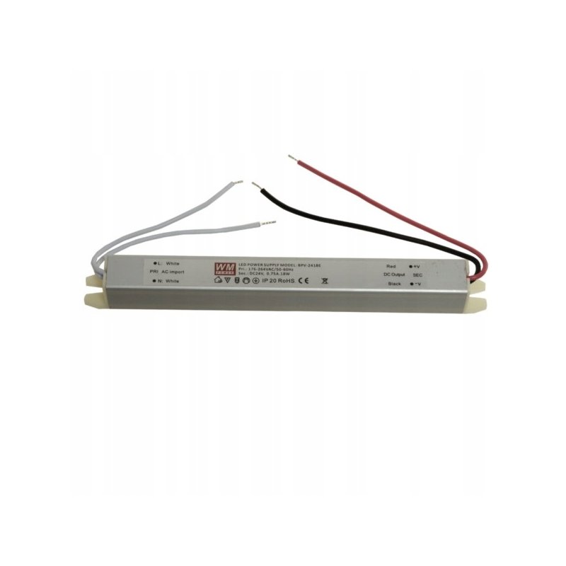 Zasilacz napięciowy 24V 24W 1A ultra slim montażowy do taśm LED cienki