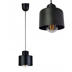 LAMPA wisząca sufitowa ŻYRANDOL zwis KUBEK CZARNY