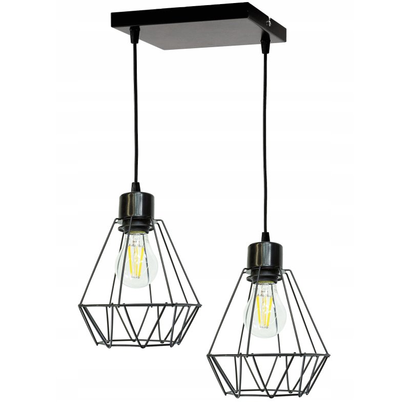 LAMPA wisząca sufitowa ŻYRANDOL ZWIS diament drut
