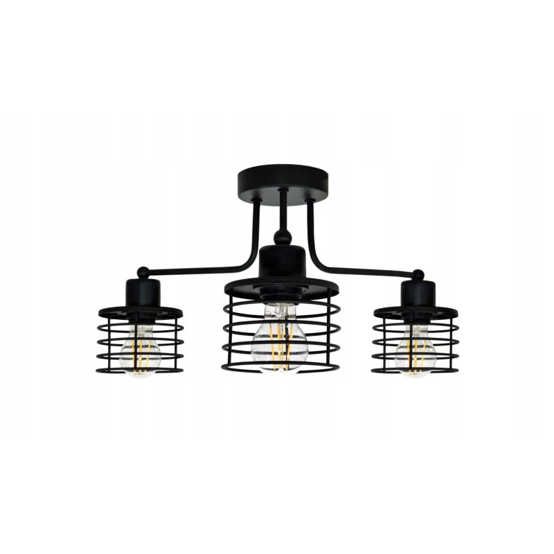Lampa sufitowa żyrandol wisząca drut na 3 klosze