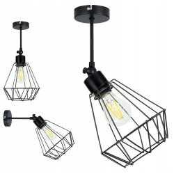 LAMPA KINKIET ŚCIENNY regulowany loft BRYLANT drut