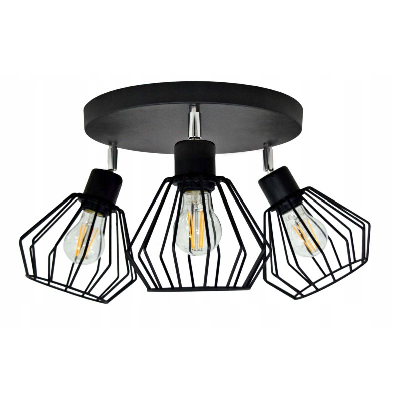 LAMPA PLAFON ŻYRANDOL LED regulowany DRUTI CZARNY