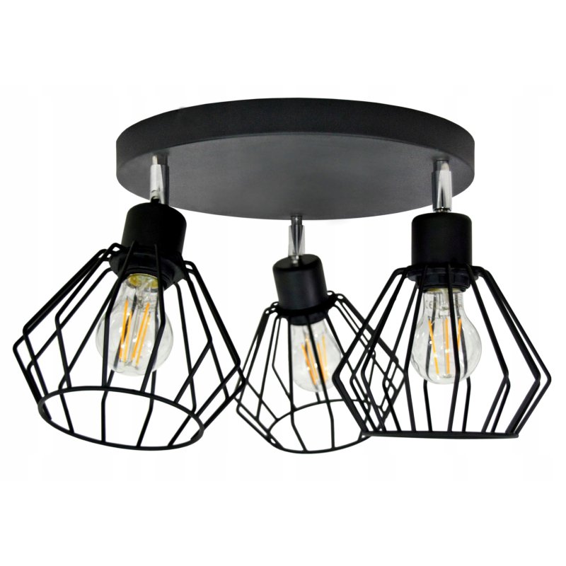 LAMPA PLAFON ŻYRANDOL LED regulowany DRUTI CZARNY