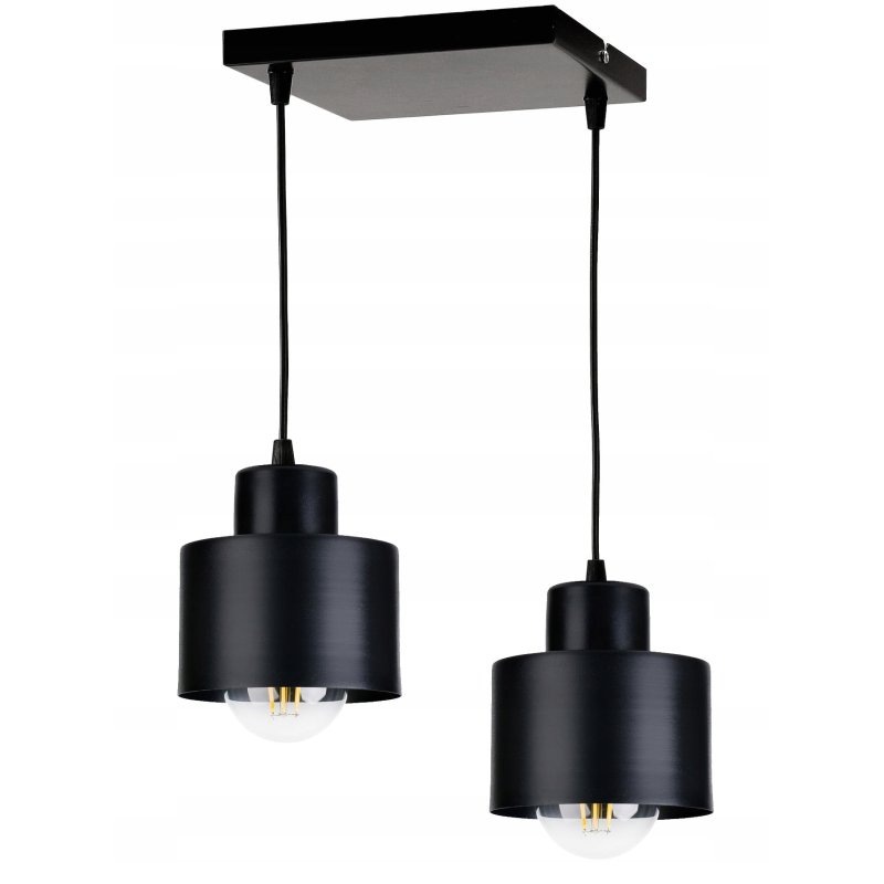 LAMPA wisząca sufitowa ŻYRANDOL ZWIS KUBEK CZARNY