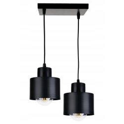 LAMPA wisząca sufitowa ŻYRANDOL ZWIS KUBEK CZARNY