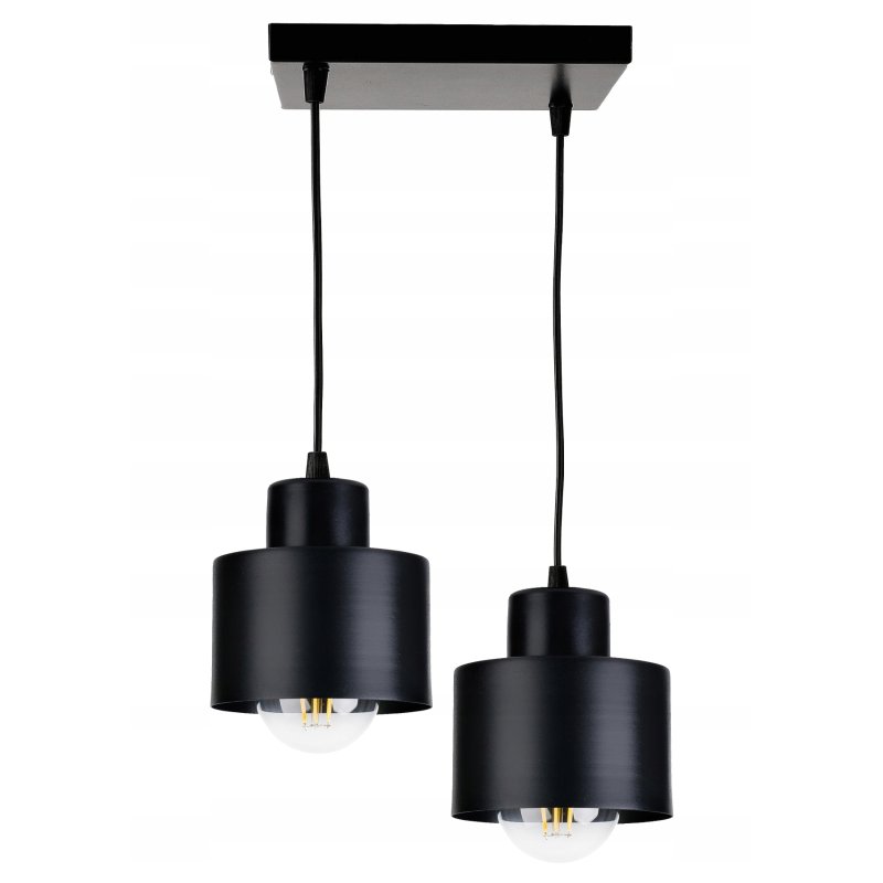 LAMPA wisząca sufitowa ŻYRANDOL ZWIS KUBEK CZARNY