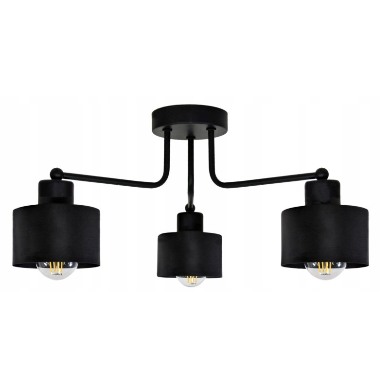 Lampa sufitowa żyrandol wisząca metal na 3 klosze