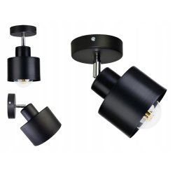 LAMPA KINKIET ŚCIENNY regulowany loft KUBEK czarny