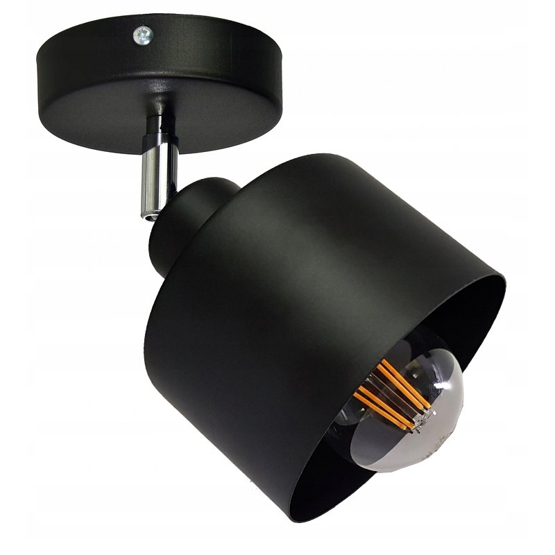 LAMPA KINKIET ŚCIENNY regulowany loft KUBEK czarny