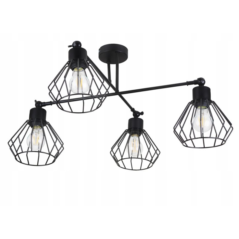LAMPA sufitowa żyrandol regulowany LOFT drut 4 E27