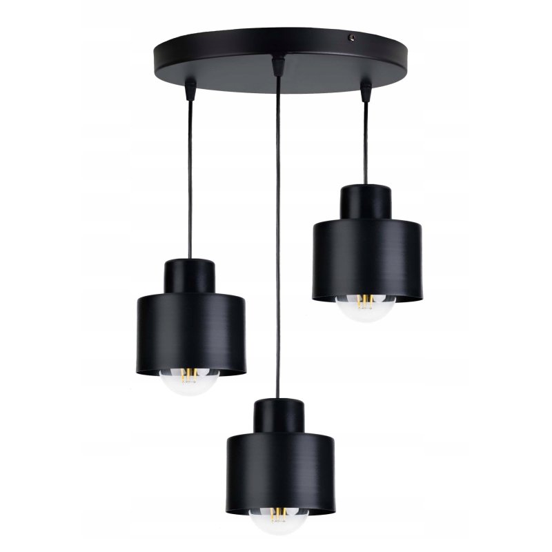 LAMPA wisząca sufitowa ŻYRANDOL ZWIS KUBEK CZARNY