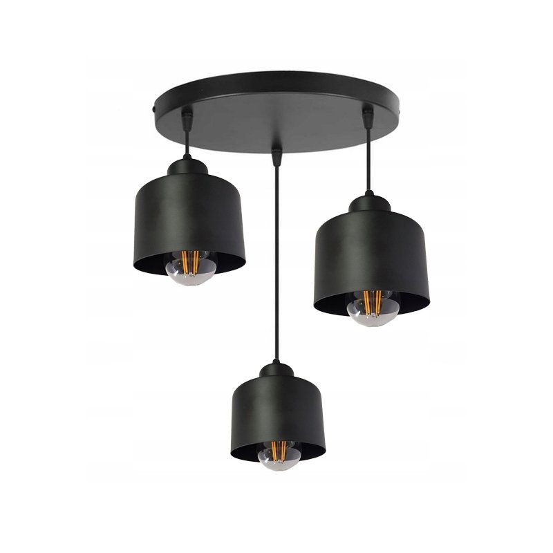 LAMPA wisząca sufitowa ŻYRANDOL ZWIS KUBEK CZARNY