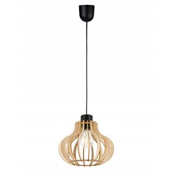 LAMPA sufitowa wisząca zwis Loft Drewno na 1x E27