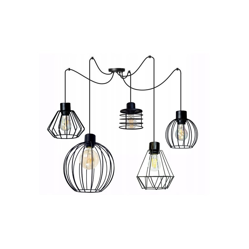 PODSTAWA BAZA LAMPA SUFITOWA WISZĄCA ZWIS LOFT PAJĄK NA 5X E27 POD KLOSZ