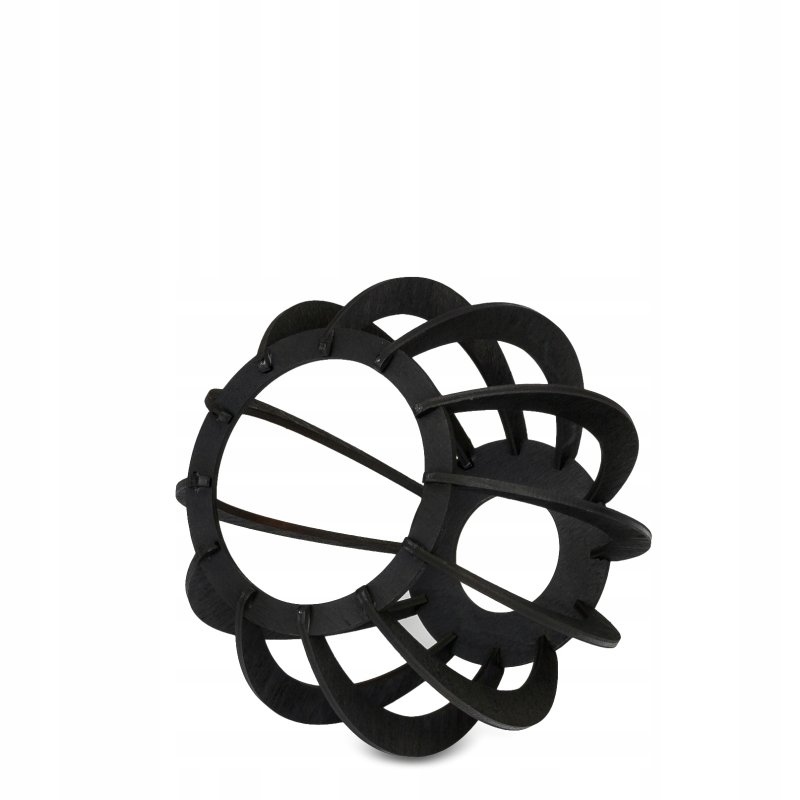 LAMPA ZWIS SUFITOWA WISZĄCA ŻYRANDOL CZARNY LOFT KLOSZ DREWNO CZARNE 3x E27