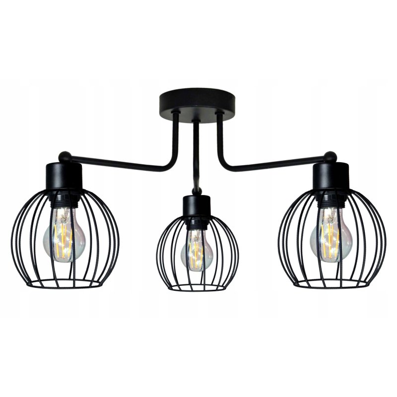Lampa sufitowa żyrandol wisząca drut na 3 klosze