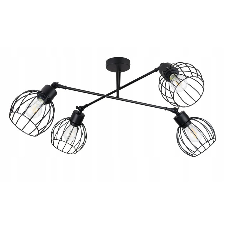 LAMPA sufitowa żyrandol regulowany LOFT drut 4 E27