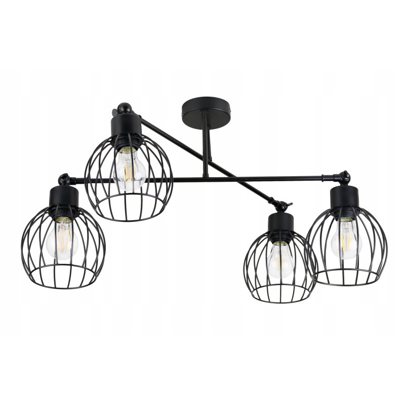 LAMPA sufitowa żyrandol regulowany LOFT drut 4 E27