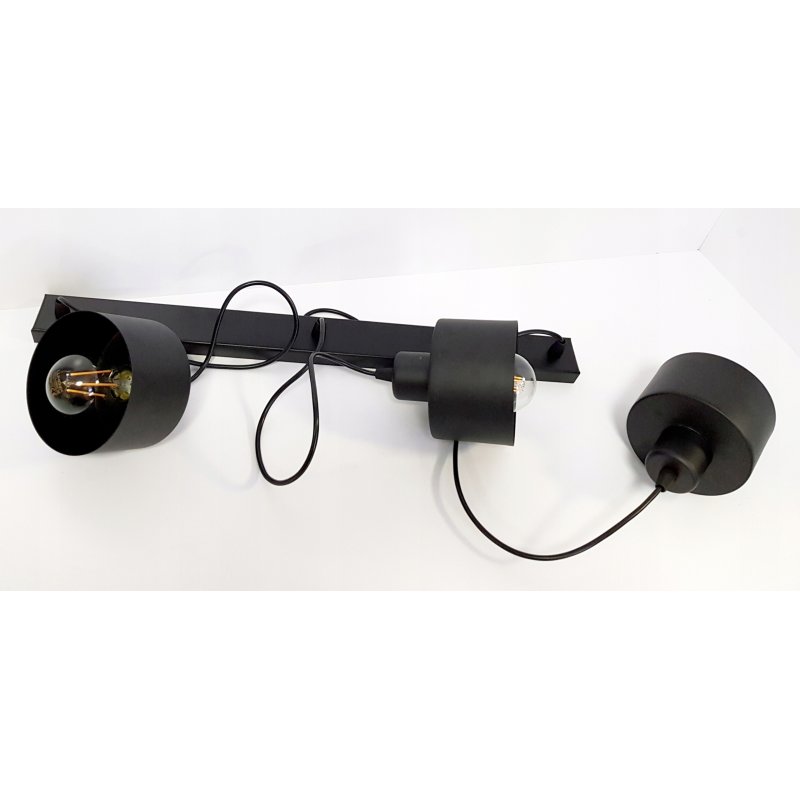 LAMPA wisząca sufitowa ŻYRANDOL ZWIS KUBEK CZARNY